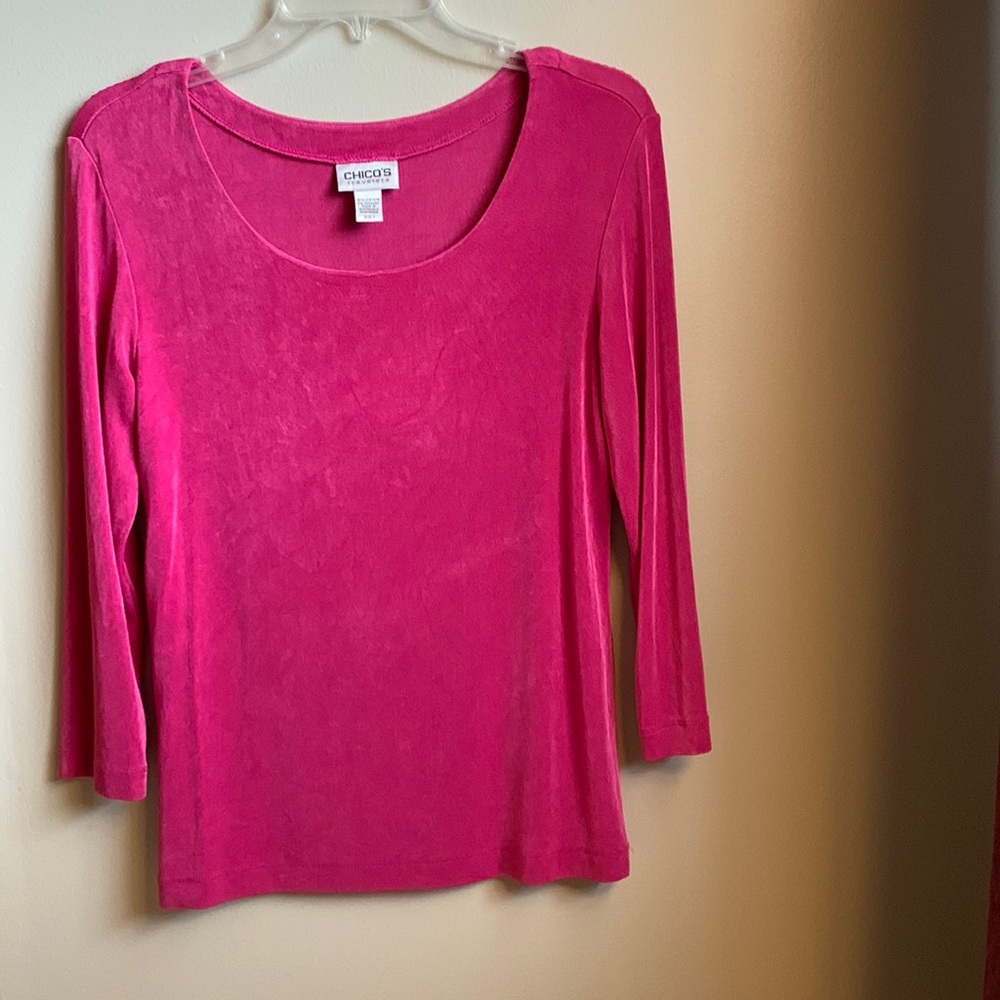 Chico’s travelers pink top.